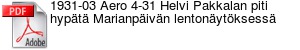 1931-03 Aero 4-31 Helvi Pakkalan piti hypt Marianpivn lentonytksess