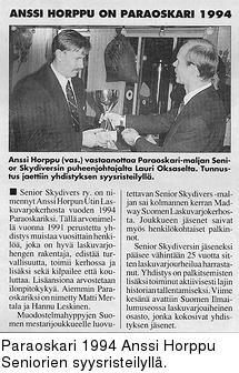 Paraoskari 1994 Anssi Horppu Seniorien syysristeilyll.