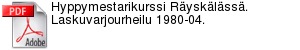 Hyppymestarikurssi Rysklss. Laskuvarjourheilu 1980-04.